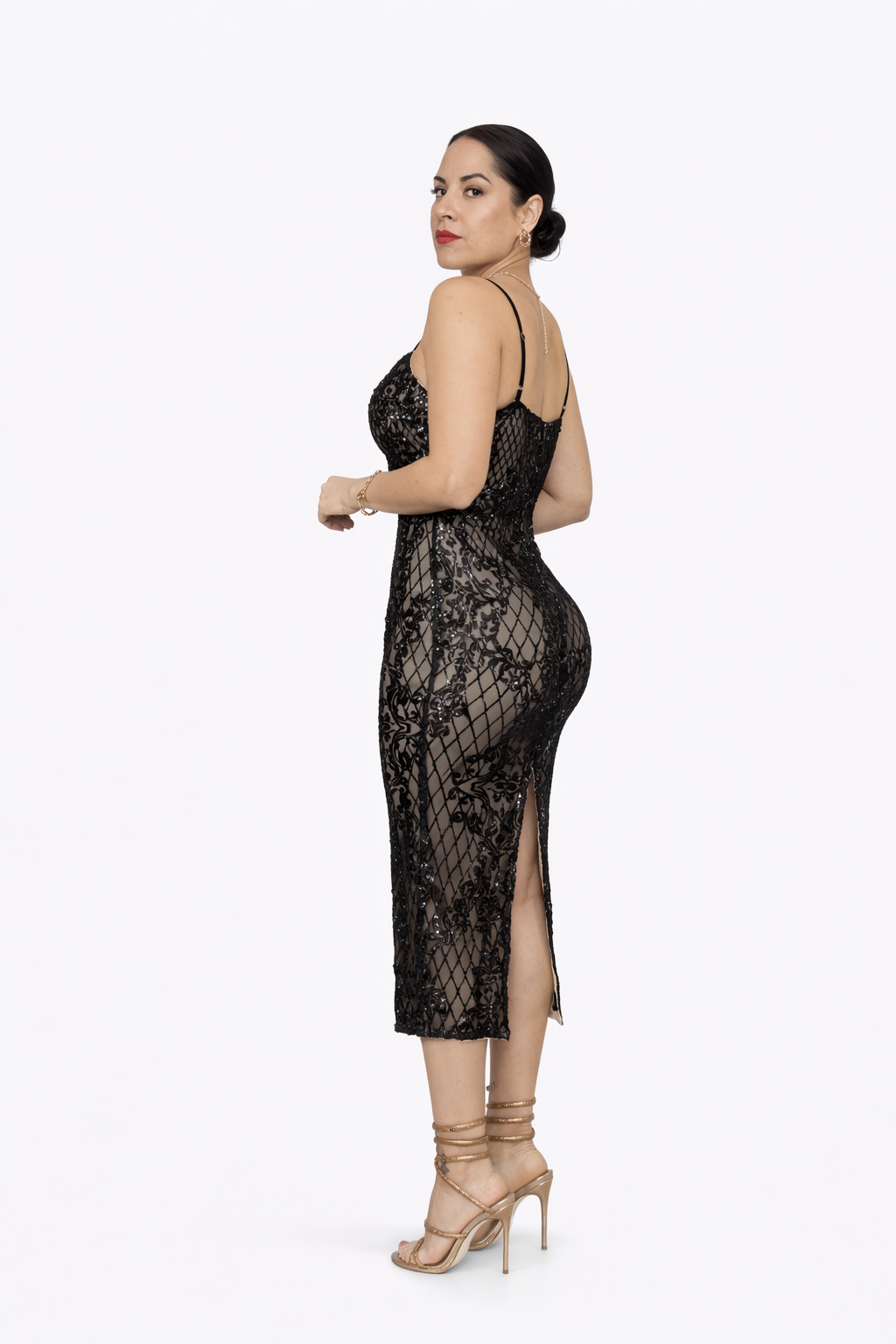 Aida Lace Midi Dress