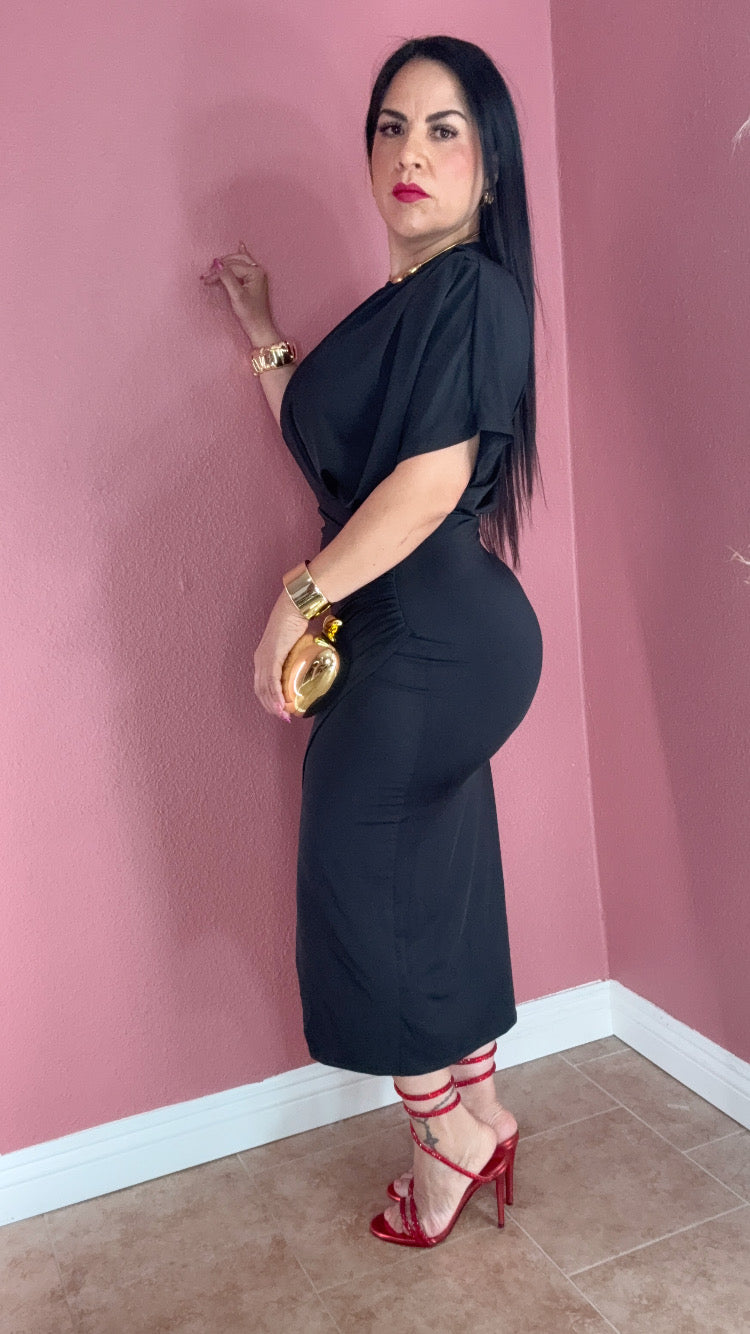 Crimson Elegance Wrap Dress