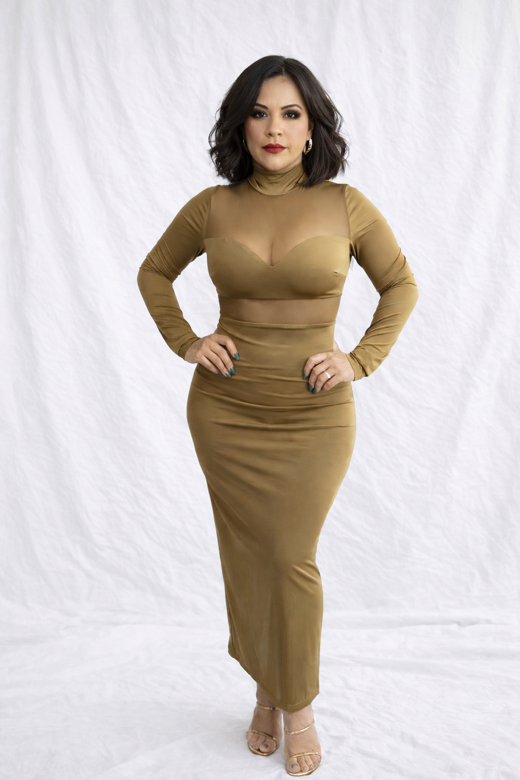 Olive Allure Midi Dress