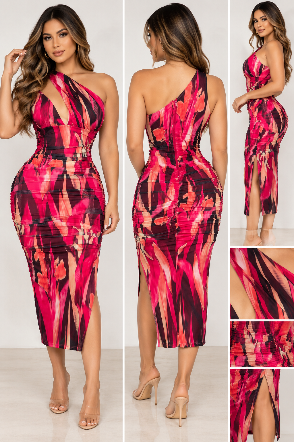 Sienna One-Shoulder Midi Dress