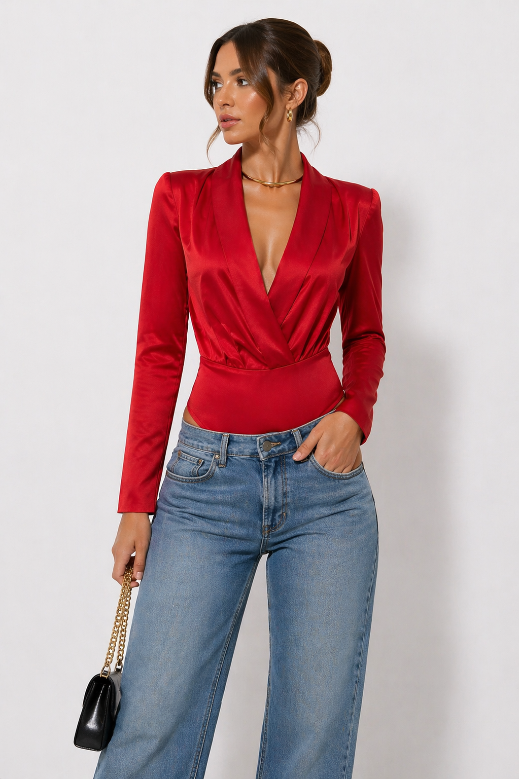 Scarlet Satin Bodysuit
