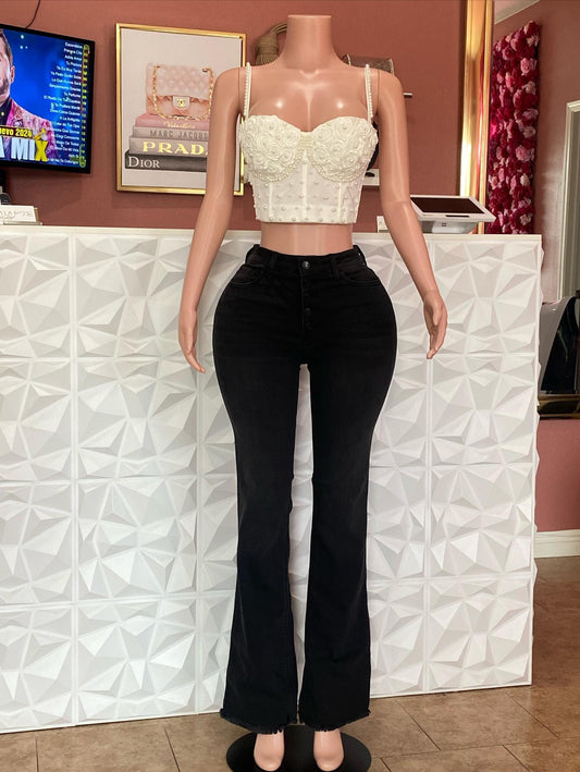 High-Waisted Flare Jeans with Stretch