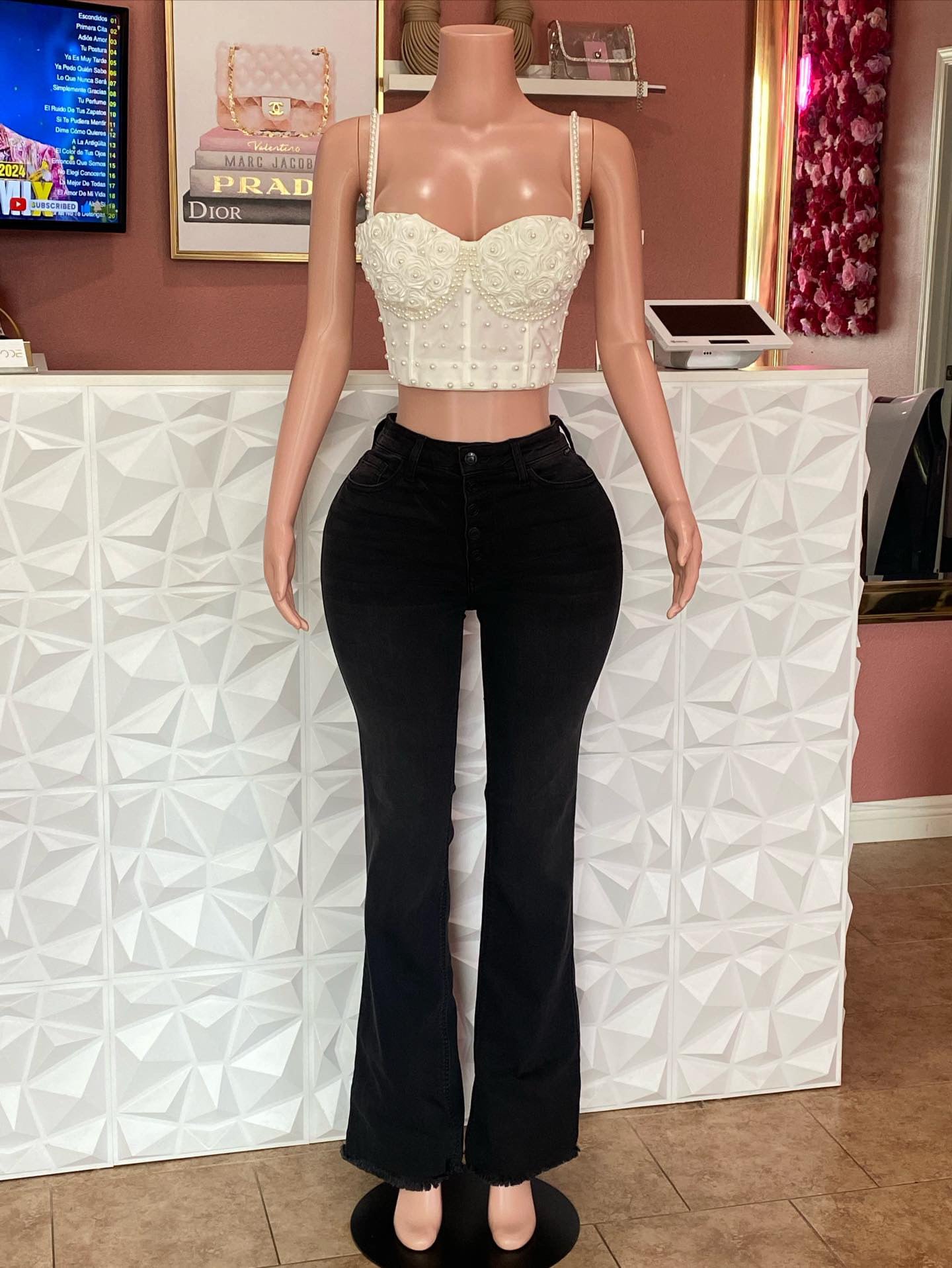 High-Waisted Flare Jeans with Stretch