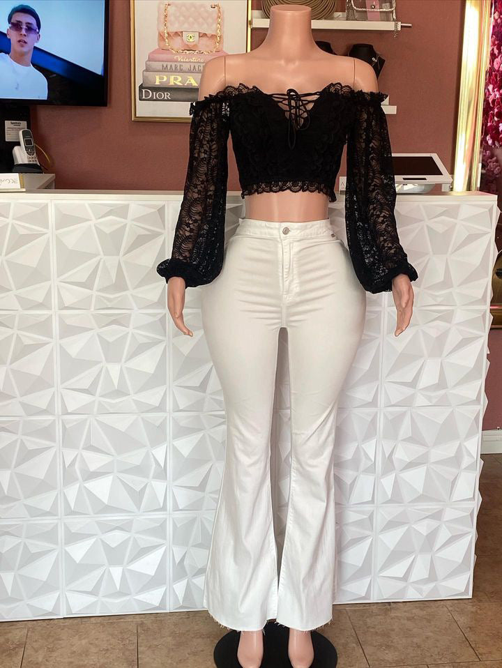 High-Waisted Flare Jeans with Stretch